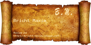 Bricht Maxim névjegykártya